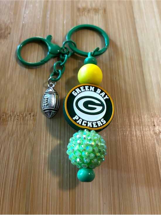 Handmade Accessories - Packers Beaded Keychain - Green & Yellow